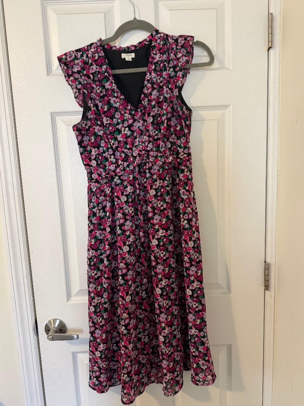 J. Crew Purple Floral midi dress size 2